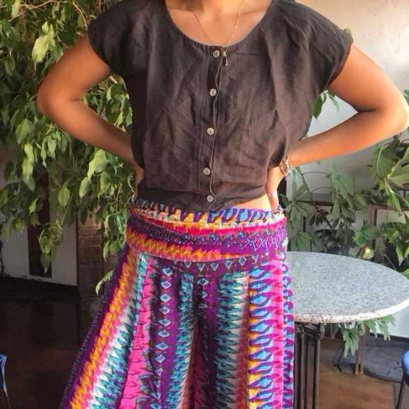 SOLD | Boho Hippie Wide Leg Pants - Picture 3 of 8